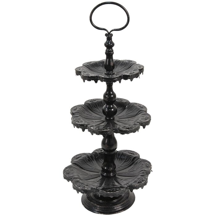 Clayre & Eef 6y2710z Etagere 3 tiers Black ø 33x71 cm