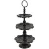 Clayre & Eef 6y2710z Etagere 3 tiers Black ø 33x71 cm