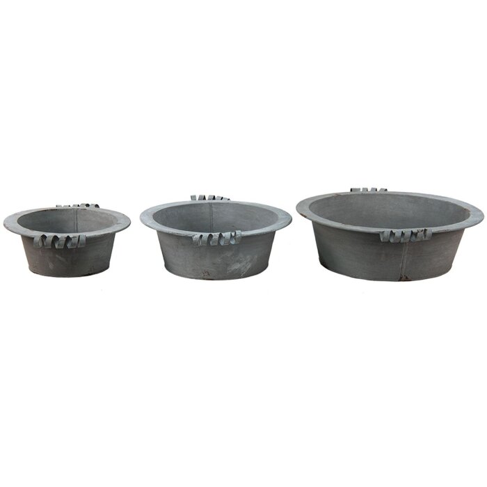 Clayre & Eef 6y4648 Decorative bowl gray (3) ø 36x11 - ø 30x10 - ø 24x9 cm