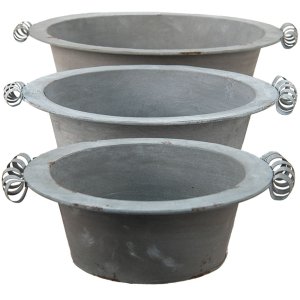 Clayre & Eef 6y4648 Decorative bowl gray (3) ø 36x11 - ø 30x10 - ø 24x9 cm