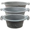 Clayre & Eef 6y4648 Decorative bowl gray (3) ø 36x11 - ø 30x10 - ø 24x9 cm