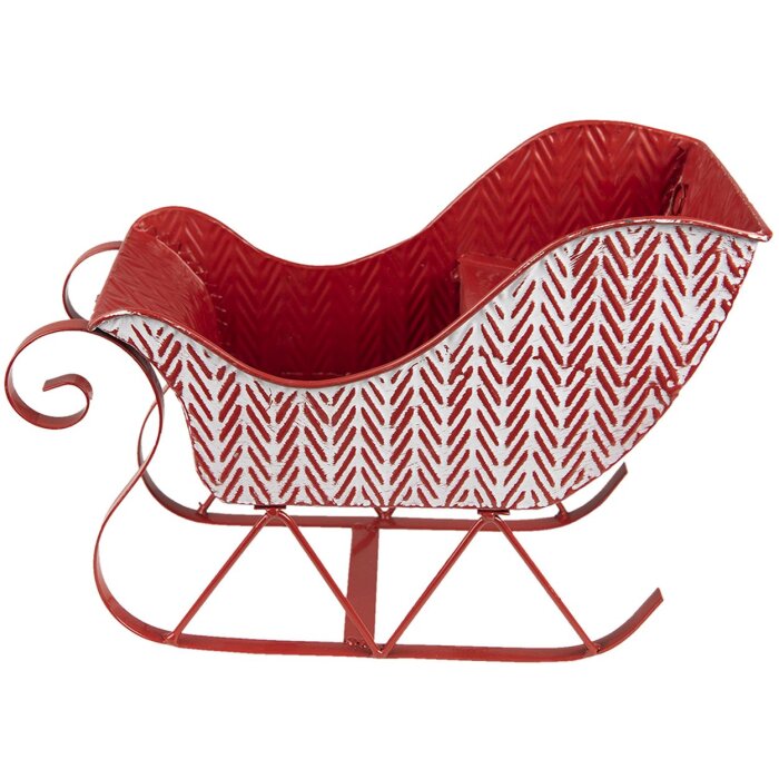 Clayre & Eef 6y4708 Christmas decoration sleigh red 32x15x24 cm