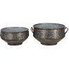 Flower pots for indoor (set of 2) Grey, Brown 40x35x20 - 32x31x15 cm