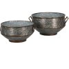 Flower pots for indoor (set of 2) Grey, Brown 40x35x20 - 32x31x15 cm