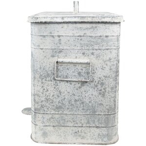 Clayre & Eef 6y4776 Pedal bin Grey, White 26x26x36 cm