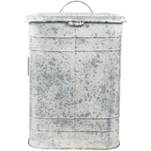 Clayre & Eef 6y4776 Pedal bin Grey, White 26x26x36 cm