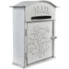 Clayre & Eef 6y4795 Wall Mailbox Grey, White 26x10x31 cm