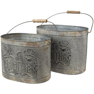 Clayre & Eef 6y4800 Decorative bucket Gray, White...