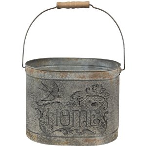 Clayre & Eef 6y4800 Decorative bucket Gray, White...