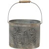 Clayre & Eef 6y4800 Decorative bucket Gray, White 31x20x23 - 27x17x21 cm