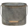 Clayre & Eef 6y4800 Decorative bucket Gray, White 31x20x23 - 27x17x21 cm