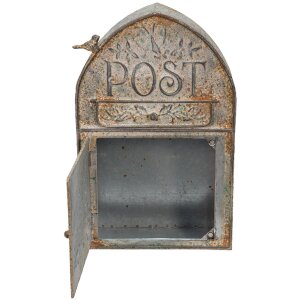 Clayre & Eef 6y4998 Wall mailbox gray 25x10x40 cm