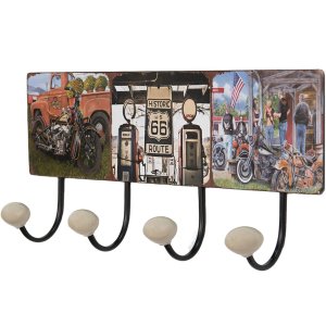 Clayre & Eef 6y5013 Wall coat rack black 40x7x18 cm