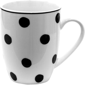 Clayre & Eef bdmu mug white, black 350 ml