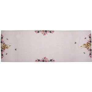 Clayre & Eef hbu64 table runner pink, beige 50x140 cm