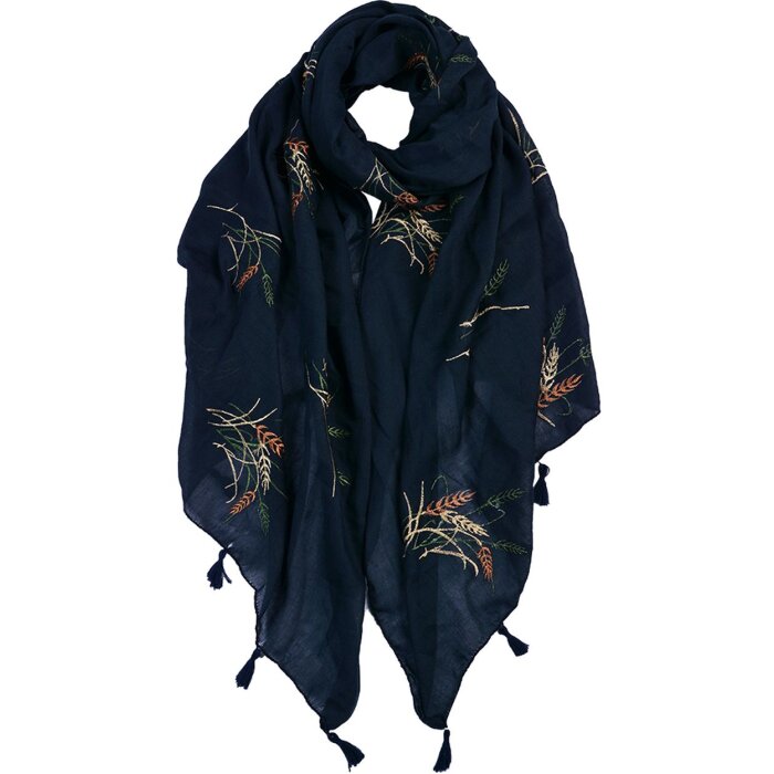 Clayre & Eef jzsc0651bl scarf ladies pattern blue 70x180 cm