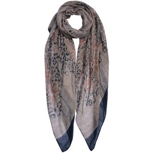 Clayre & Eef jzsc0666bl scarf ladies pattern blue...