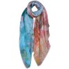 Clayre & Eef jzsc0674 scarf ladies pattern blue, green, red 90x180 cm