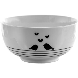 Clayre & Eef lbsbo Soup Bowl White, Black ø 14 cm