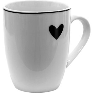 Clayre & Eef lbshmu mug white, black 350 ml