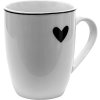 Clayre & Eef lbshmu mug white, black 350 ml