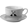 Clayre & Eef lbsks coffee cup with saucer white, black 238 ml