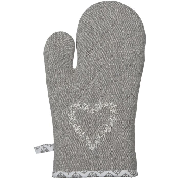 Clayre & Eef lyh44 oven gloves gray 16x30 cm