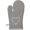 Clayre & Eef lyh44 oven gloves gray 16x30 cm