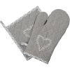 Clayre & Eef lyh44 oven gloves gray 16x30 cm