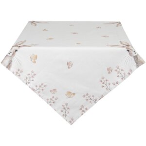 Clayre & Eef reb03 Tablecloth White, Brown 130x180 cm