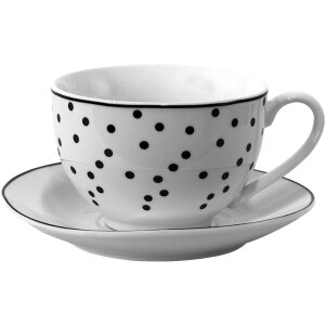 Clayre & Eef Coffee cup with saucer White, Black...