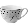 Clayre & Eef Coffee cup with saucer White, Black 12x9x6 - ø 14x2 cm 238 ml