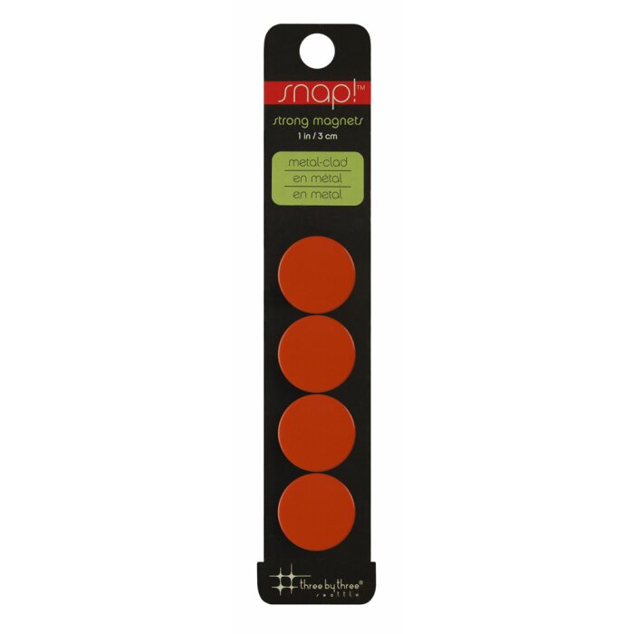 Magnets SNAP COLOR strong pack of 4 in orange