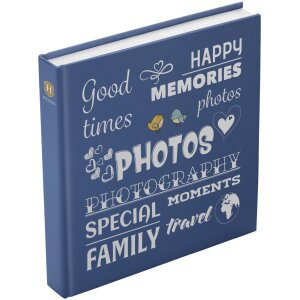 Henzo Jumbo Photo Album Wording blue 30x30 cm 100 white...