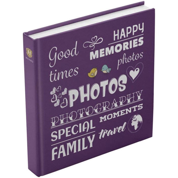 Henzo Jumbo Photo Album Wording violet 30x30 cm 100 white sides