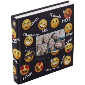 Henzo Jumbo Photo Album Black Emoji 30x30 cm 100 white sides