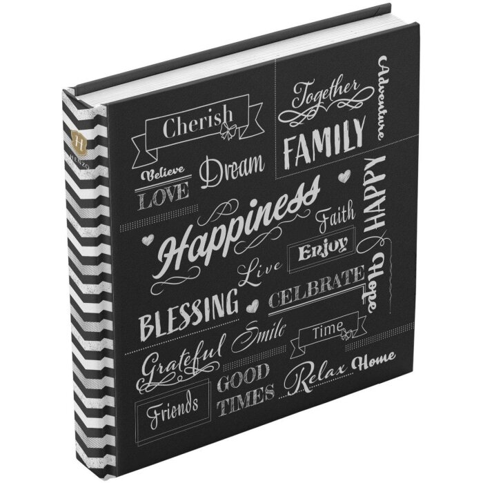 Henzo Jumbo Photo Album Black Wording 30x30 cm 100 white sides