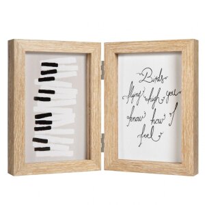 Henzo wood double frame Piano 2 photos 13x18 cm beige