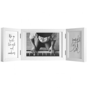 Henzo wood double frame Piano 3 photos 10x15 cm and 15x20...