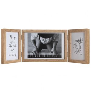 Henzo wood double frame Piano 3 photos 10x15 cm and 15x20...