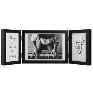 Henzo wood double frame Piano 3 photos 10x15 cm and 15x20...