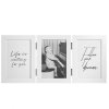 Henzo wood double frame Piano 3 photos 13x18 cm white