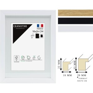 Ceanothe picture frame Milan with bevelled passe-partout