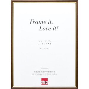 Effect wooden frame profile 23 with gold edge - special formats and glass types