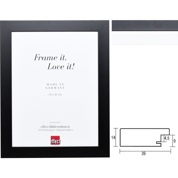 Effect solid wood frame Profile 30 - Special formats and glass types