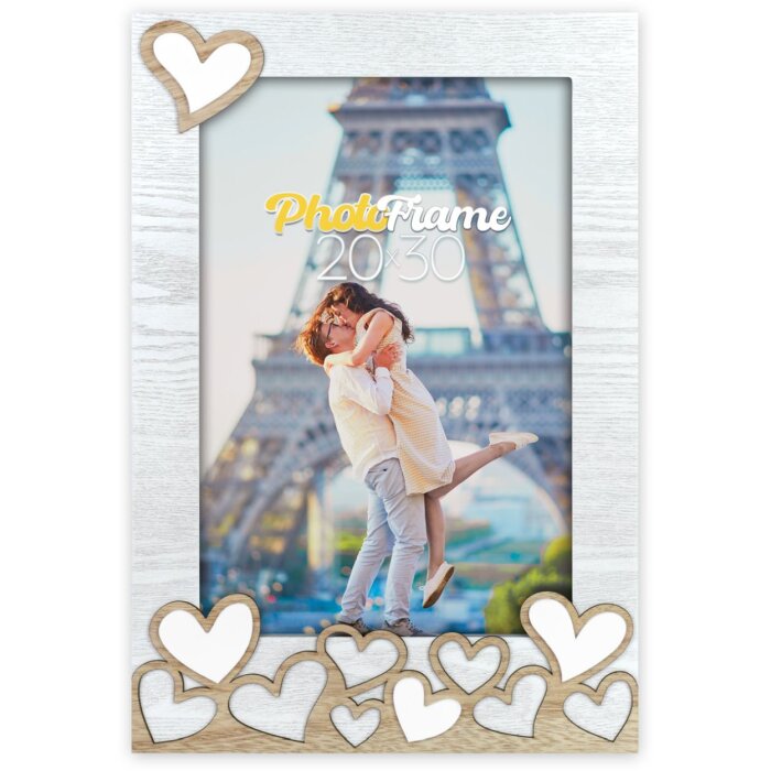 ZEP Wooden photo frame Lavinia 20x30 cm with hearts