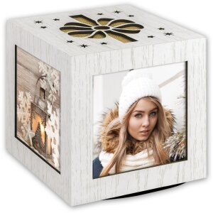 ZEP Wooden Photo Cube Dasher 4 photos 10x10 cm rotatable