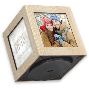 ZEP wooden photo cube thunder 4 photos 10x10 cm rotatable