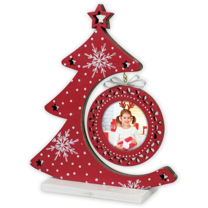 ZEP Christmas tree picture frame Nestor red 6x6 cm (16x4,5x19 cm)