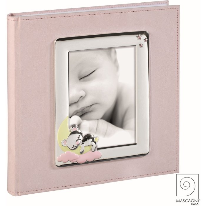 Mascagni A1580ALB Photo album metal frame suede cover 25 sheets pink 29x29 cm